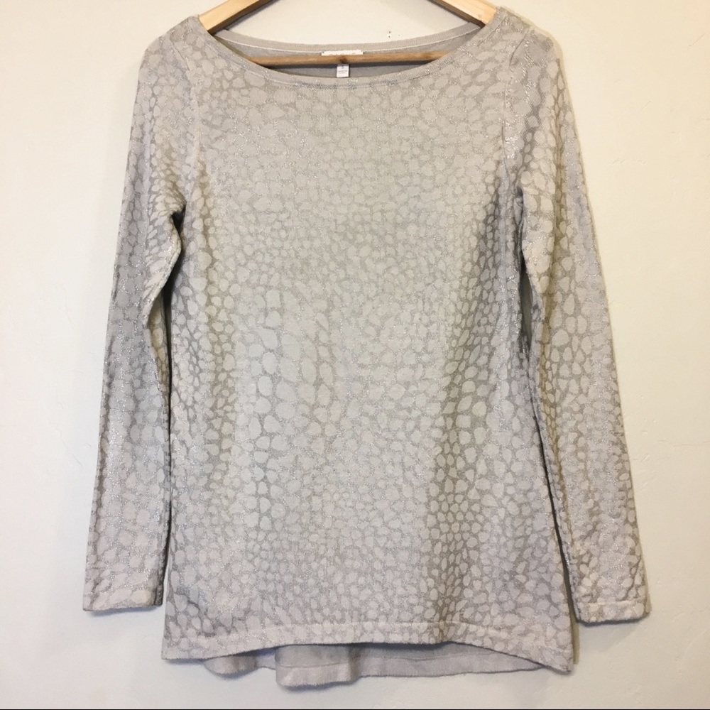 Vintage Cache Knit Silver Snake Pattern Top